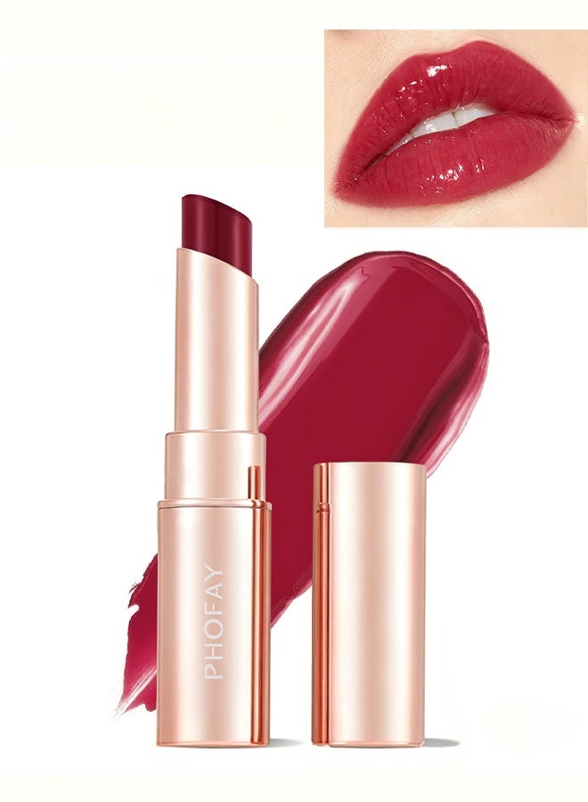 PHOFAY MOISTURIZING LIPSTICK,Long Lasting Moisturizing Lipstick,Smooth Glide Glassy Finish Lip Care Cosmetic For Daily & Party Makeup #06 - Image 1