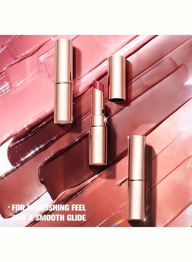 PHOFAY MOISTURIZING LIPSTICK,Long Lasting Moisturizing Lipstick,Smooth Glide Glassy Finish Lip Care Cosmetic For Daily & Party Makeup #06 - Image 5