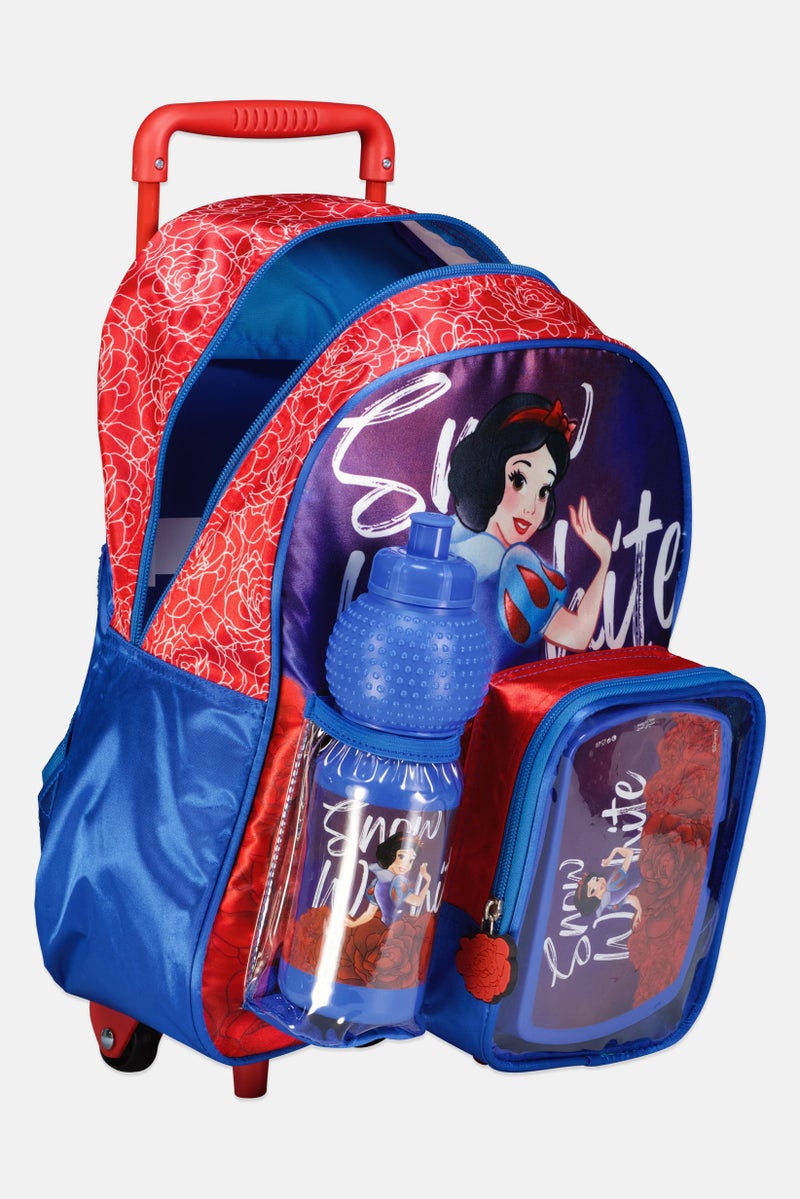 Disney Princess Kids Girl 3 In 1 Graphic Print Trolley Bag, Multicolor - Image 3