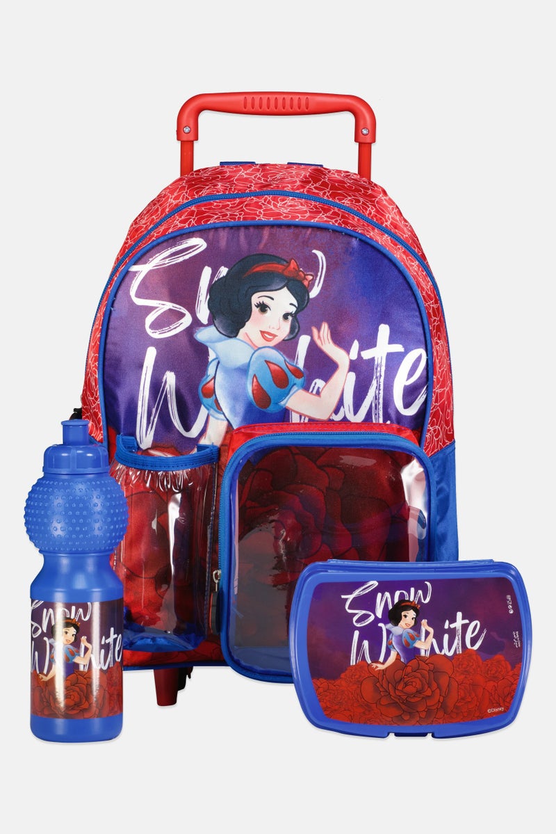 Disney Princess Kids Girl 3 In 1 Graphic Print Trolley Bag, Multicolor - Image 1