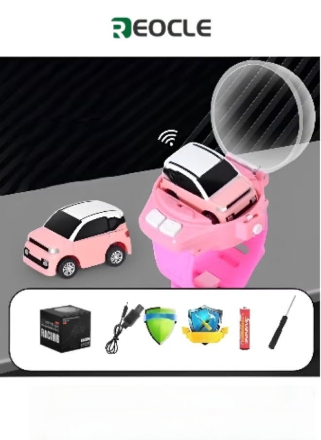 REOCLE Remote Control Car Watch Toys Mini Racing Cars Wrist Toy RC Small Car Interactive Outdoor Birthday Gifts for Boys and Girls