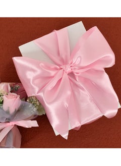 KASTWAVE 3PCS Solid Satin Ribbon, 22yd Fabric Large Ribbon for Cutting Ceremony Grand Opening,Chair Sashes, Craft Gift Wrapping Wedding Party Decoration, 4 Inch Wide, Pink, Silver, Medium Purple  - Image 2