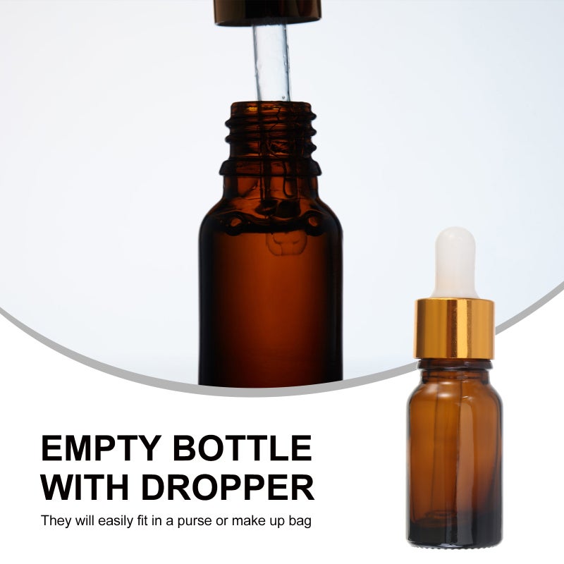 6pcs 10ml Refillable Empty Amber Bottles with Dropper and DIY Blends Supplies Tool Accessories Perfume Aromatherapy Carrier - Image 4
