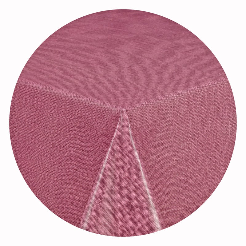 Lintex Cafe Hotel Linen Look Solid Color Heavy 4 Gauge Vinyl Flannel Backed Tablecloth  Indoor/Outdoor Wipe Clean Tablecloth  52 Inch x 70 Inch Oblong/Rectangle  Burgundy - Image 3