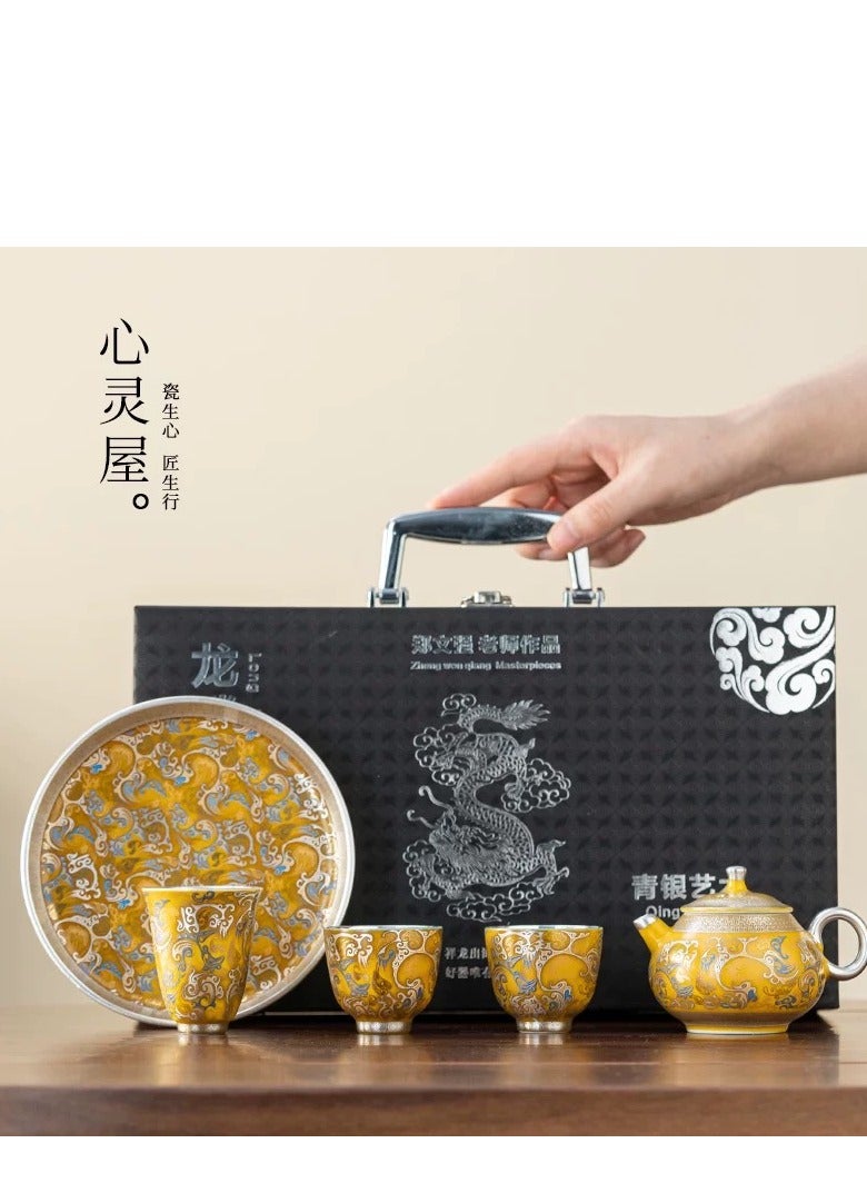 China Glaze 「Silver-Dragon Rhyme · Timeless Tea Set」 - Image 1