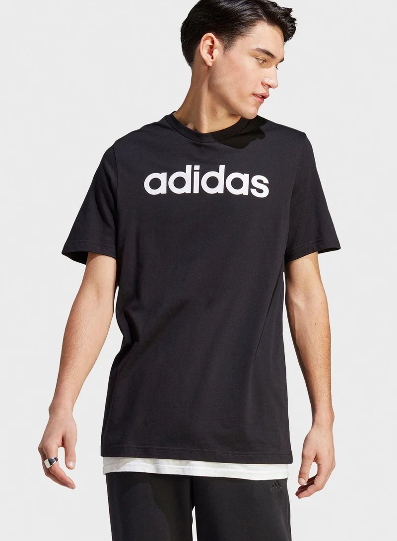 Adidas M Lin Sj T Black Training T-Shirts 2XSS