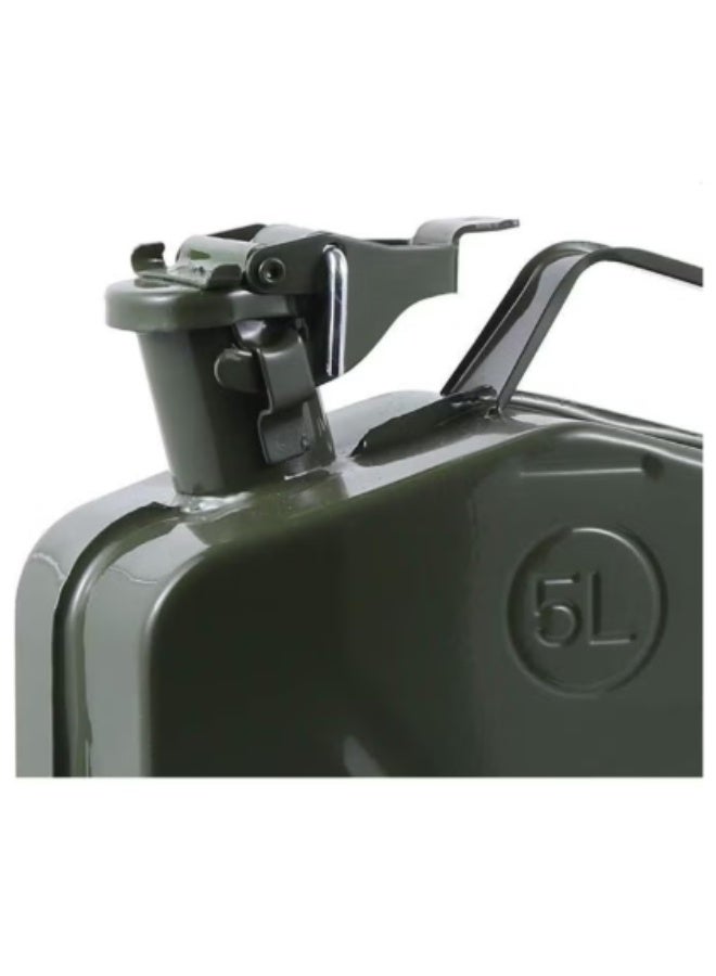 Trezvo Metal Jerry Can – Fuel Storage Container for Petrol, Diesel, or Water – Steel with Flexible Metal Spout – Green – Made in Taiwan (5 L) - Image 4