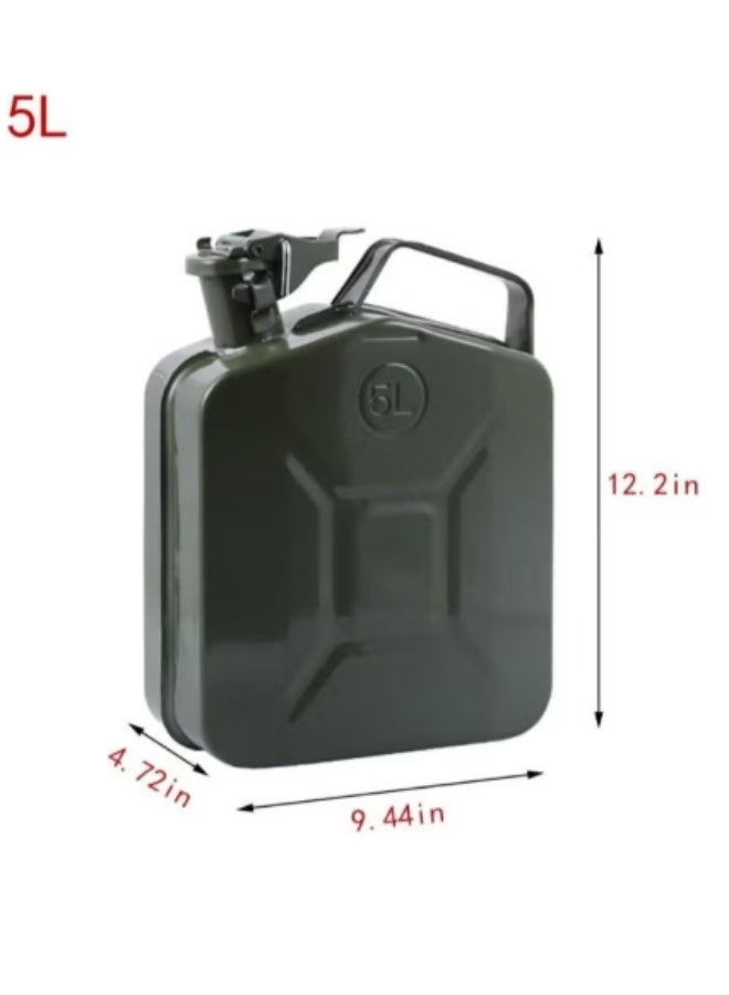 Trezvo Metal Jerry Can – Fuel Storage Container for Petrol, Diesel, or Water – Steel with Flexible Metal Spout – Green – Made in Taiwan (5 L) - Image 2