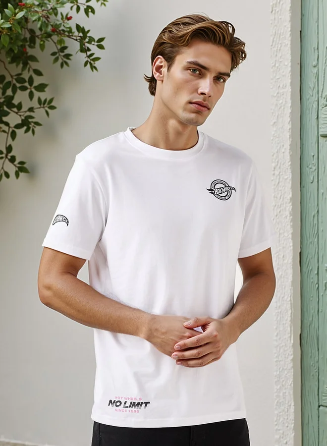 SP Characters Regular Fit Hot Wheels Print Round Neck T-shirt