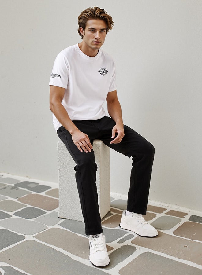 اس بي كاركترز تيشيرت هوت ويلز مطبوع بياقة دائرية - Image 2