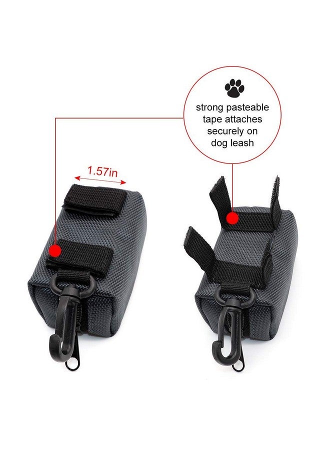 Pet Waste Bag Dispenser Zippered Pouch,Portable Dog Poop Bag Holder Leash Attachment Lightweight Fabric Bags (Dark Grey) - Image 5