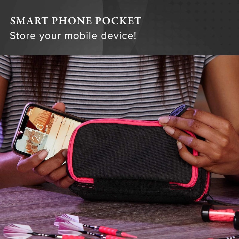 CASEMASTER Plazma Pro, 6 Dart Case for Soft and Steel Tip Darts, Features Large Front Mobile Device Pocket, Built-In Storage Tubes and Pockets for Flights, Tips, Shafts, and Personal Items - Image 5