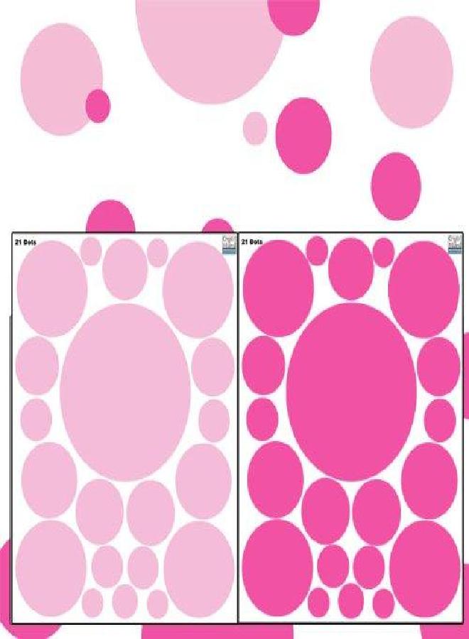 Create-A-Mural Wall Decor Dots, Polka Dot Wall Decals for Girls Room Walls Decor Stickers Bedroom Kids Art (Lt & DK Pink) - Image 2