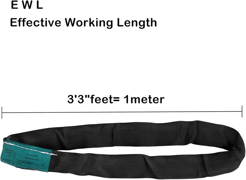runner deer Black Spanset Round Slings 2-Pack 5300lb for Aerial Hoop Rigging polyeste sling for Yoga Hammock Aerial Silks Wrap Over Tree Limbs or Beams - Image 2
