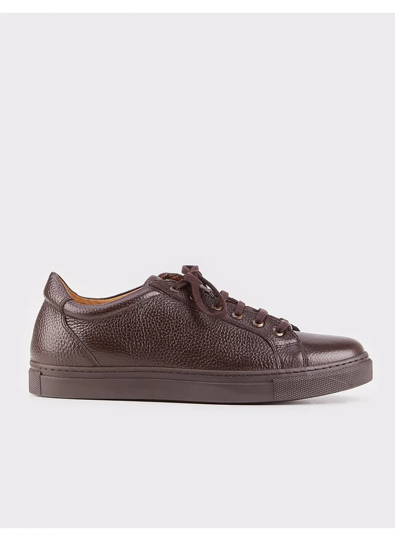 كاباني Leather Brown Lace-Up Men's Sneakers