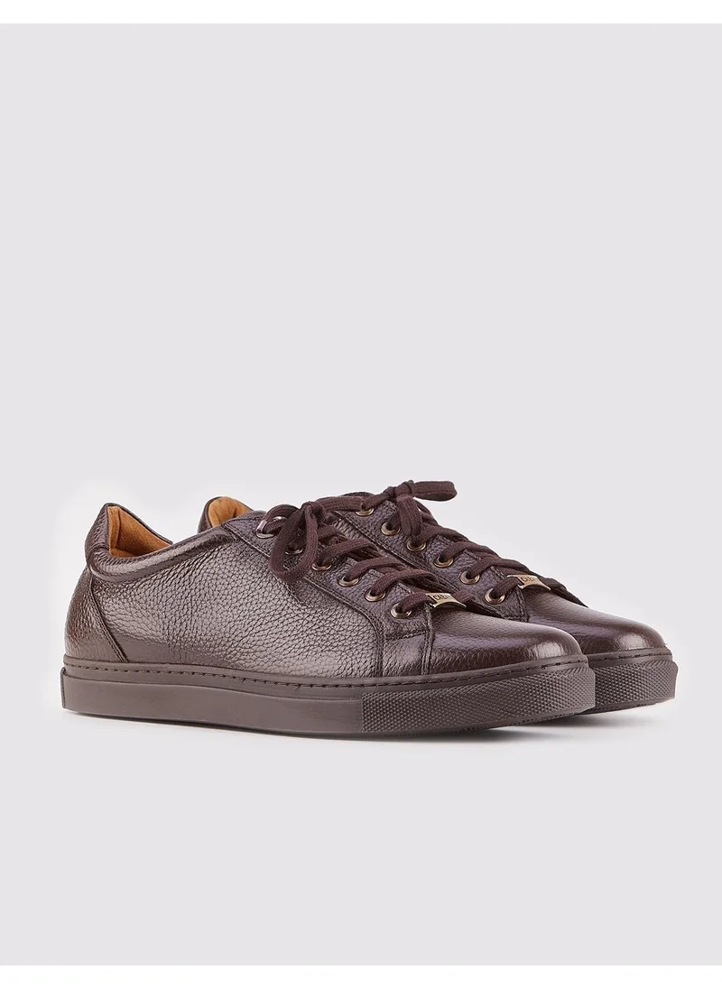 كاباني Leather Brown Lace-Up Men's Sneakers