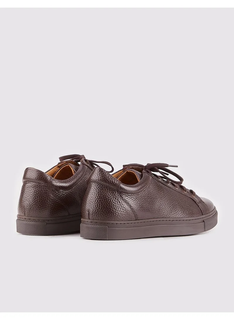 Cabani Leather Brown Lace-Up Men's Sneakers