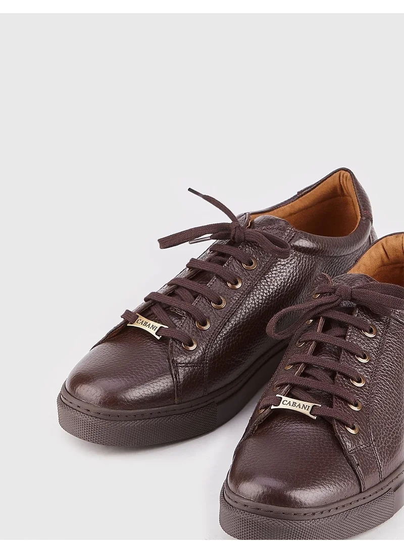 Cabani Leather Brown Lace-Up Men's Sneakers