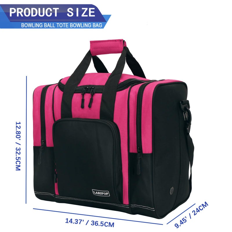 LARIPOP Bowling Ball Bag - Single Ball Tote with Padded Holder - Fits Shoes up to Mens Size 14 and Accessories - Image 2