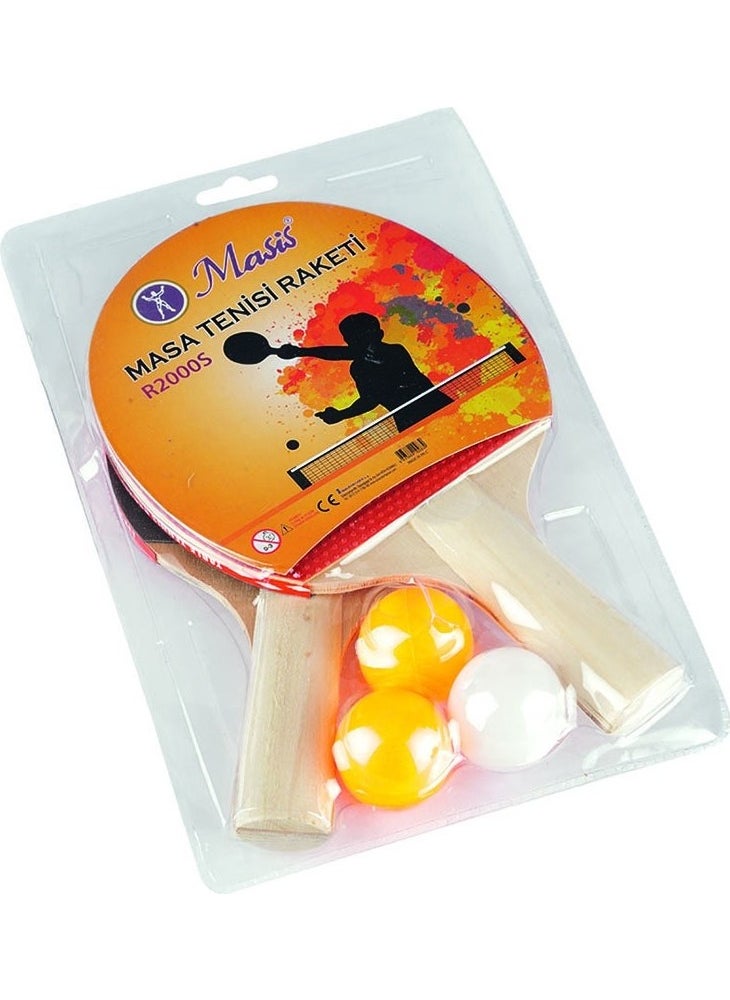 Masis - Table Tennis Racket Set (2 Rackets + 3 Balls) - Image 1
