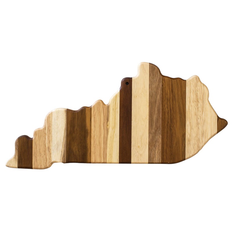 Totally Bamboo Rock  Branch Shiplap Series Kentucky State Shaped Wood Cutting Board and Charcuterie Serving Platter Includes Hang Tie for Wall Display 18 x 812 x 58
