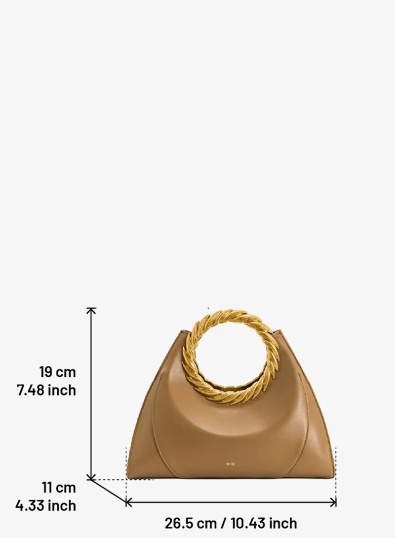 Jw Pei Brown Amiya Leaf Handle Sculpture Bag for Women | Best Price UAE