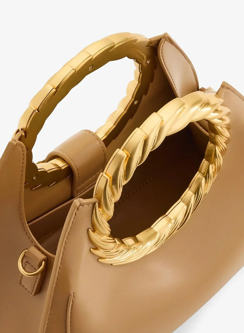 Jw Pei Brown Amiya Leaf Handle Sculpture Bag for Women | Best Price UAE