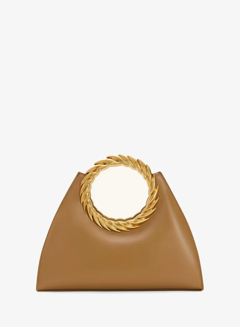 Jw Pei Brown Amiya Leaf Handle Sculpture Bag for Women | Best Price UAE