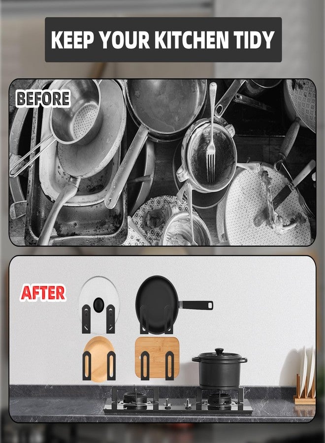VinBee 4 Pack Pot Lid Holders,Pot Lid Organizer for Cabinet Door,Kitchen Cabinet Door Lidorganizers,Pantry Organization Suitable for Cabinets Storage Wall Mount Dish,Perfect Lids Rack for Kitchen - Image 3