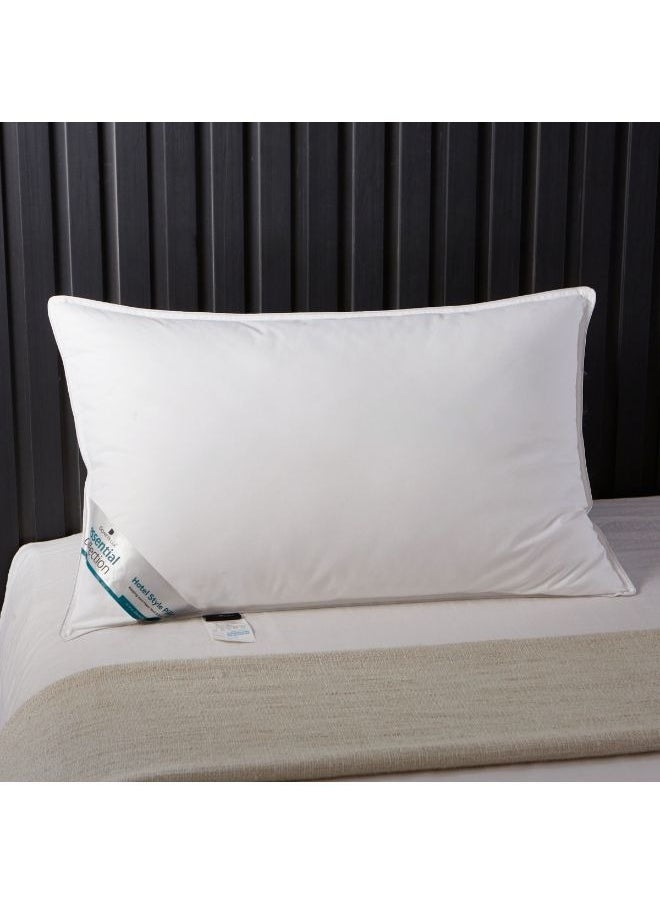 Donetella 1Piece Pillow 1000 Gm Hotel Pillow Size 50x75 cm Anti Allergy Bed Pillow Soft Brushed Microfiber White  - Image 2
