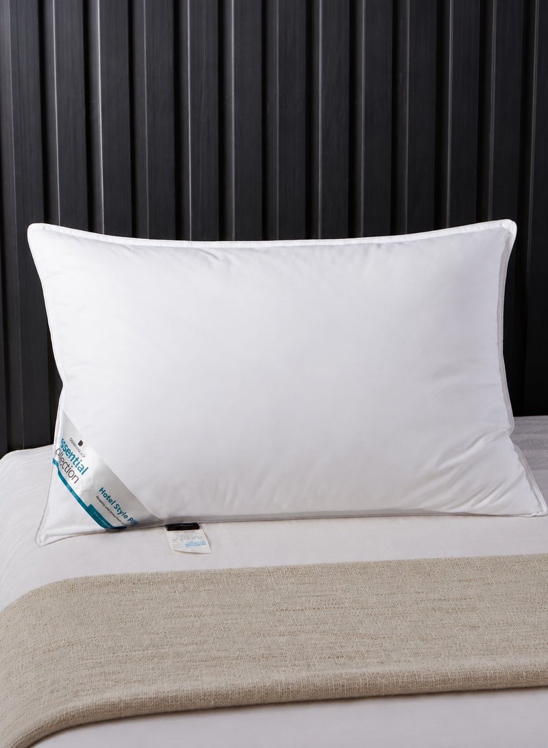 Donetella 1Piece Pillow 1000 Gm Hotel Pillow Size 50x75 cm Anti Allergy Bed Pillow Soft Brushed Microfiber White - Image 2