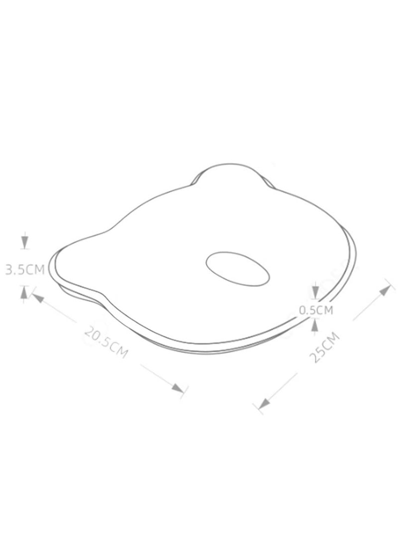 general Baby Shape Pillow, Baby Feeding Pillow, Bear Shape Memory Foam Material Bed Pillow, 3D Multifunctional Outdoor Flat Head Prevents Pillow, Moisture Wicking Away Baby Pillow - Image 4