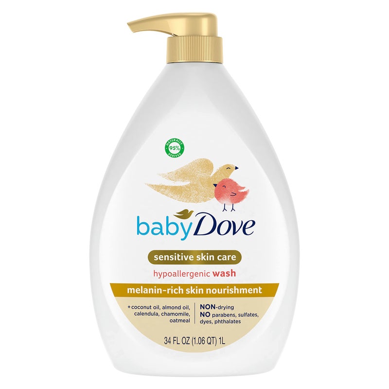Baby Dove Sensitive Baby Wash Melaninrich Skin Nourishment For Baby Bath Time TearFree and Hypoallergenic 34 oz