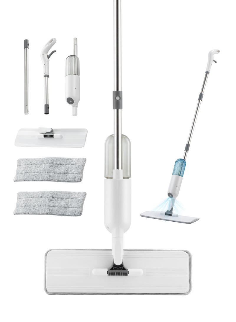 LAWAZIM Mop With 350ml Refillable Water Tank - Manual Microfiber Dust Dry Spray Mop with 2 Washable Pads and 360° Swivel Head - Ideal for Floor Cleaning on Hardwood, Tile, Laminate, Home or Office Use - Image 1