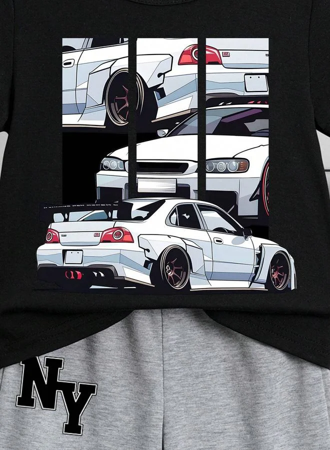Take Two Take Two Boys Car Graphic T-Shirt and Shorts Set