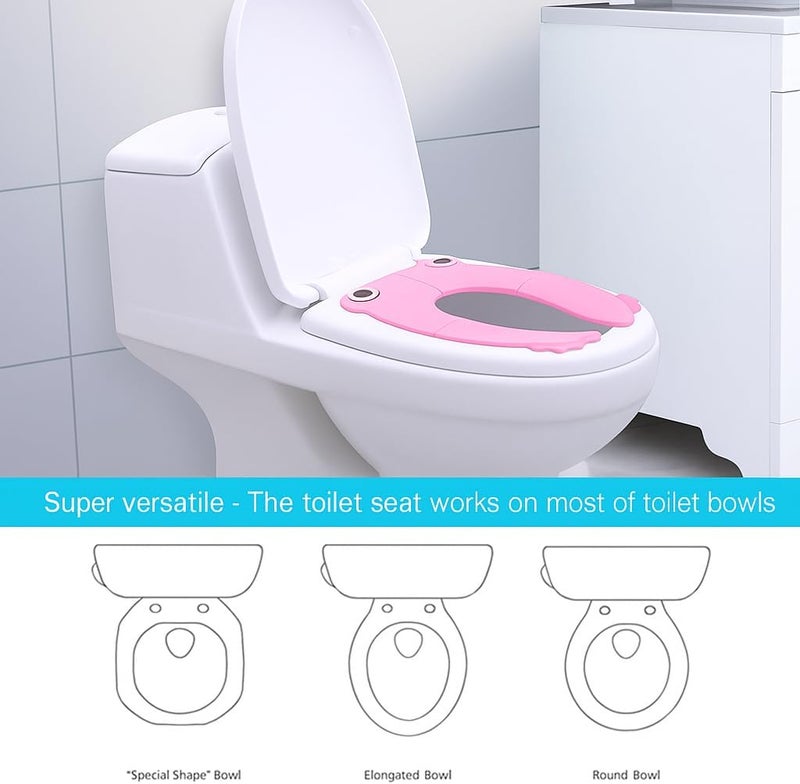 PandaEar Toilet Seat Cover  Folding Travel Toilet Seat for Children and Potty Training  Portable Silicone Toilet Seat for Toddlers Boys  Girls with NonSlip Silicone Pads - Image 3