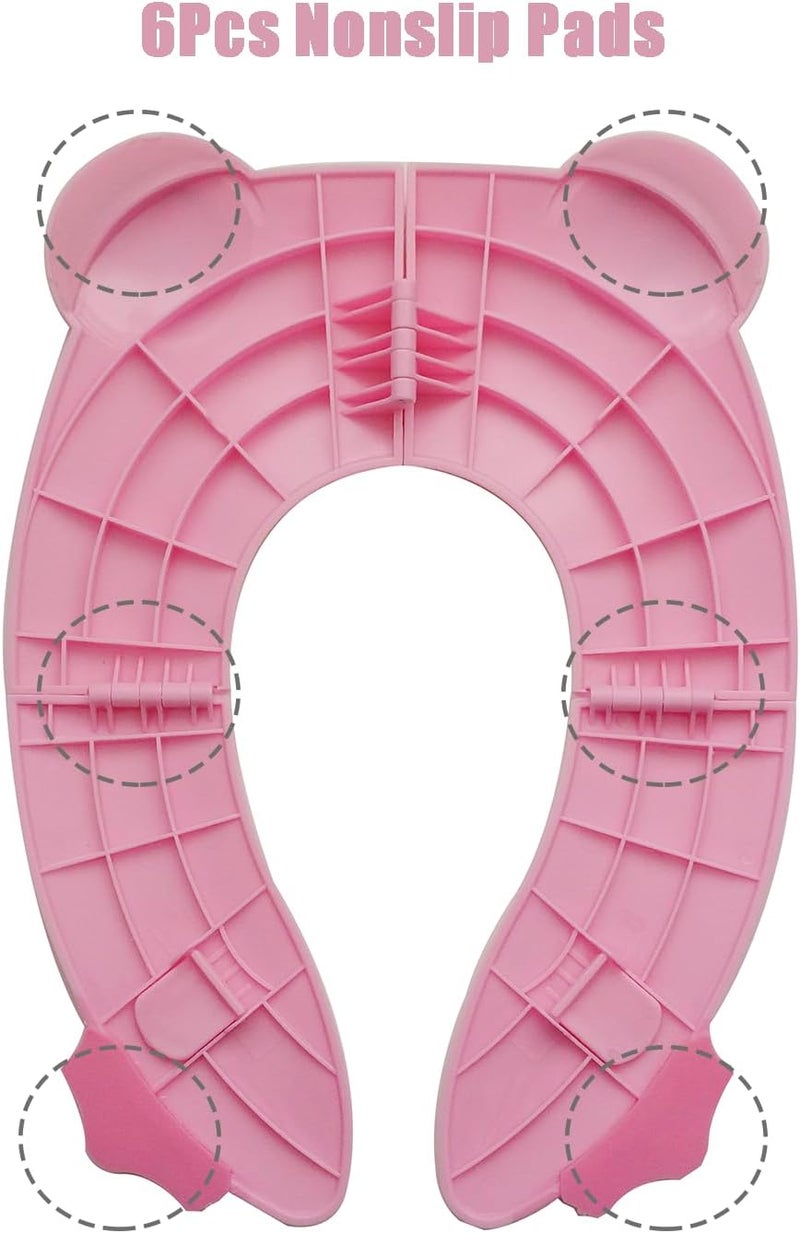 PandaEar Toilet Seat Cover  Folding Travel Toilet Seat for Children and Potty Training  Portable Silicone Toilet Seat for Toddlers Boys  Girls with NonSlip Silicone Pads - Image 5