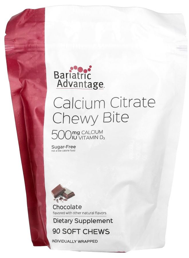 Bariatric Advantage Calcium Citrate Chewy Bite Sugar-Free Chocolate 90 Soft Chews