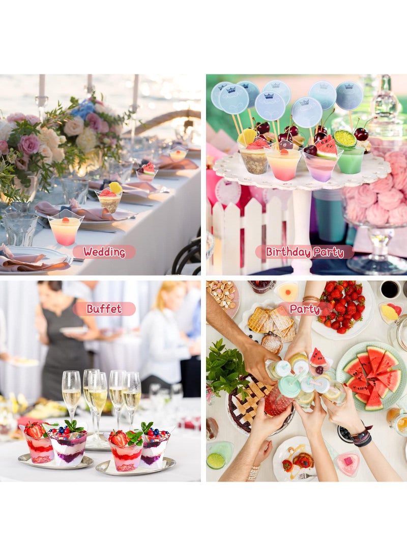 Sweet seven أساسيات الحفلات: 100 قطعة أكواب حلوى صغيرة شفافة ذات استخدام واحد سعة 4.5 أونصة مع ملاعق - مثالية للترايفل، الموس، المقبلات، البودينغ، وتقديم الفواكه - Image 3