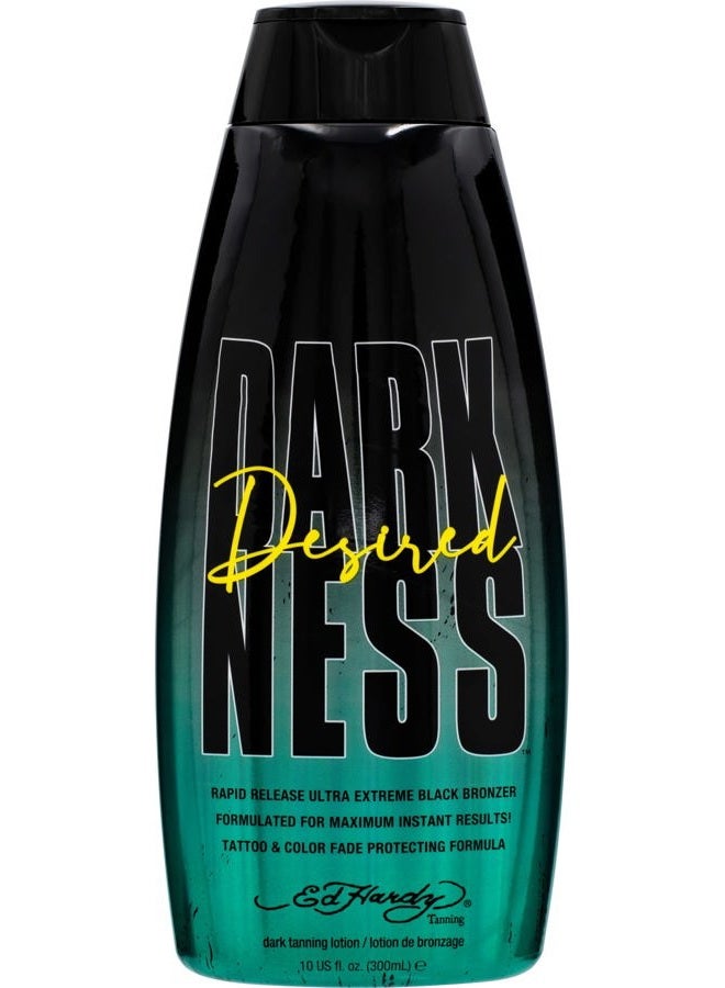 Ed Hardy Tanning Desired Darkness Dark Tanning Lotion – Rapid Release Ultra Extreme Black Bronzer Formulated for Maximum Instant Results, Tattoo and Color Fade Protecting Formula – 10 oz. - Image 1