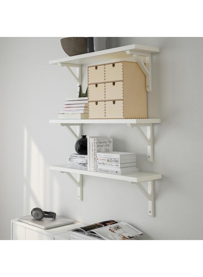 Zaboon Wall shelf combination, white stained aspen, 80x20 cm - Image 3