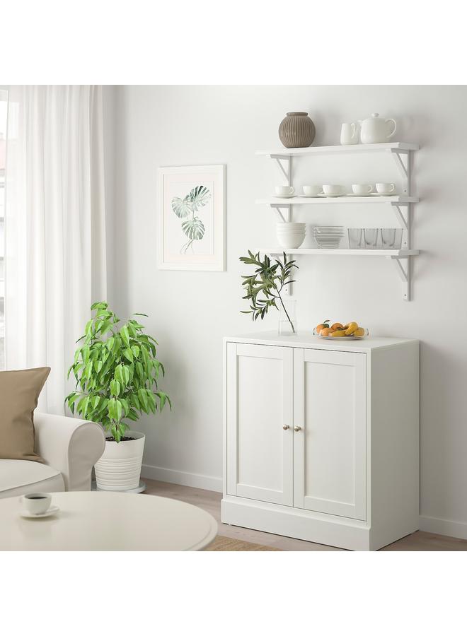 Zaboon Wall shelf combination, white stained aspen, 80x20 cm - Image 2
