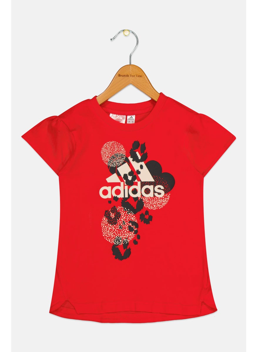 Adidas Toddlers Girl 2 Pieces Graphic Print T-Shirt And Short Set, Red  - Image 1