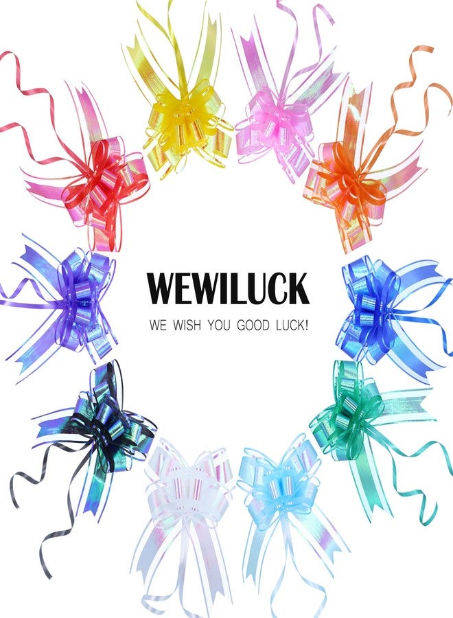 WEWILUCK Bows for Gift Wrapping, Iridescent Colorful Pull Bow Assortment (10 Unique Colors, 6 Inches), Perfect Decoration for Gift Basket, Boxes, Birthdays, Weddings, Christmas, Easter - Image 3
