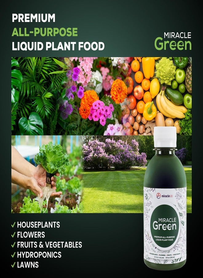 Miracle Lab Miracle Green Fast-Acting Liquid Fertilizer- Special Formula with Tree Sap & Yucca Plant Extract - All-Purpose Fertilizer for Houseplants, Flowers, Fruits, Vegetables & Trees (8 oz Plant Food) - Image 5