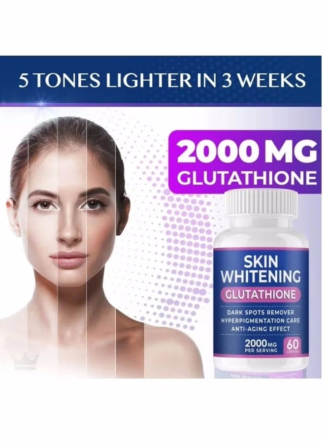 SKIN WHITENING Anti-Aging & Brightening Supplement – 2000mg, 60 Capsules per Bottle, 2-Pack - Image 2