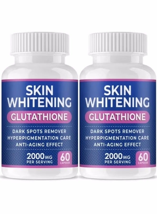 SKIN WHITENING Anti-Aging & Brightening Supplement – 2000mg, 60 Capsules per Bottle, 2-Pack - Image 1