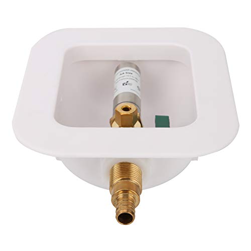 Solimeta Ice Maker Outlet Box with Water Hammer Arrestor PEX Connection, with Stop Valve, Pex Laundry Box, Water Machine Shufoff Valve - Image 2
