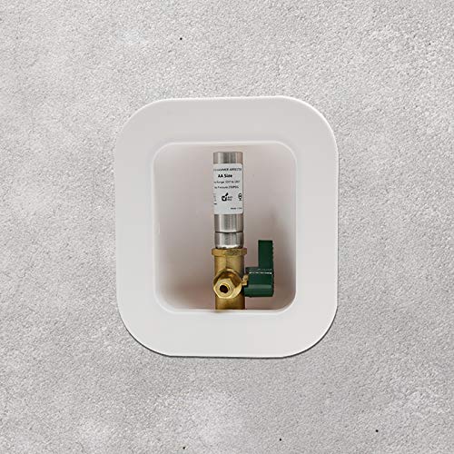 Solimeta Ice Maker Outlet Box with Water Hammer Arrestor PEX Connection, with Stop Valve, Pex Laundry Box, Water Machine Shufoff Valve - Image 4