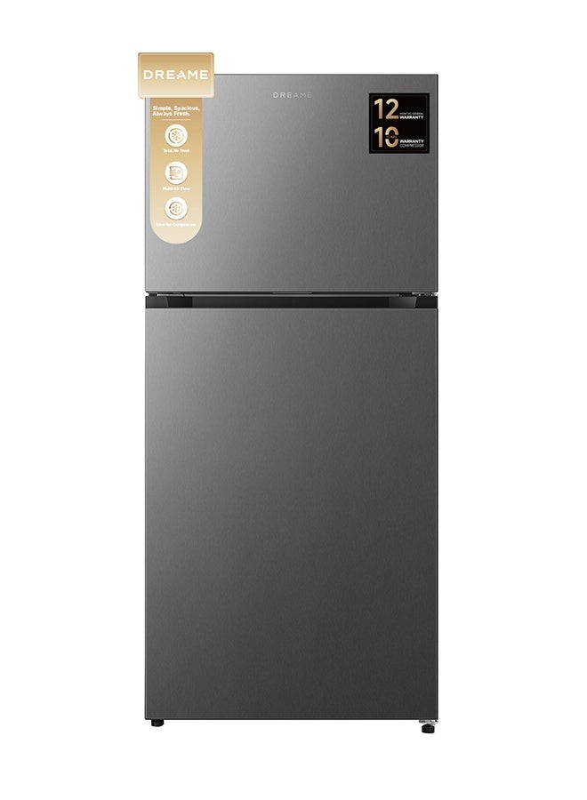 Dreame 670 Gross & 515L Net Capacity Double Door Top- Mount Refrigerator-Freezer, No-Frost, Multi-Air Flow, Right open, Recessed Handle DRT670ASC Titanium Steel Silver - Image 2
